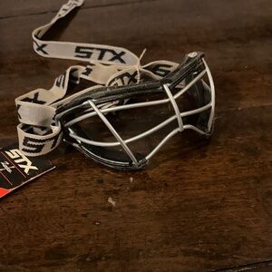 STX Kids Lacrosse Eye Mask Goggles - Black/Silver